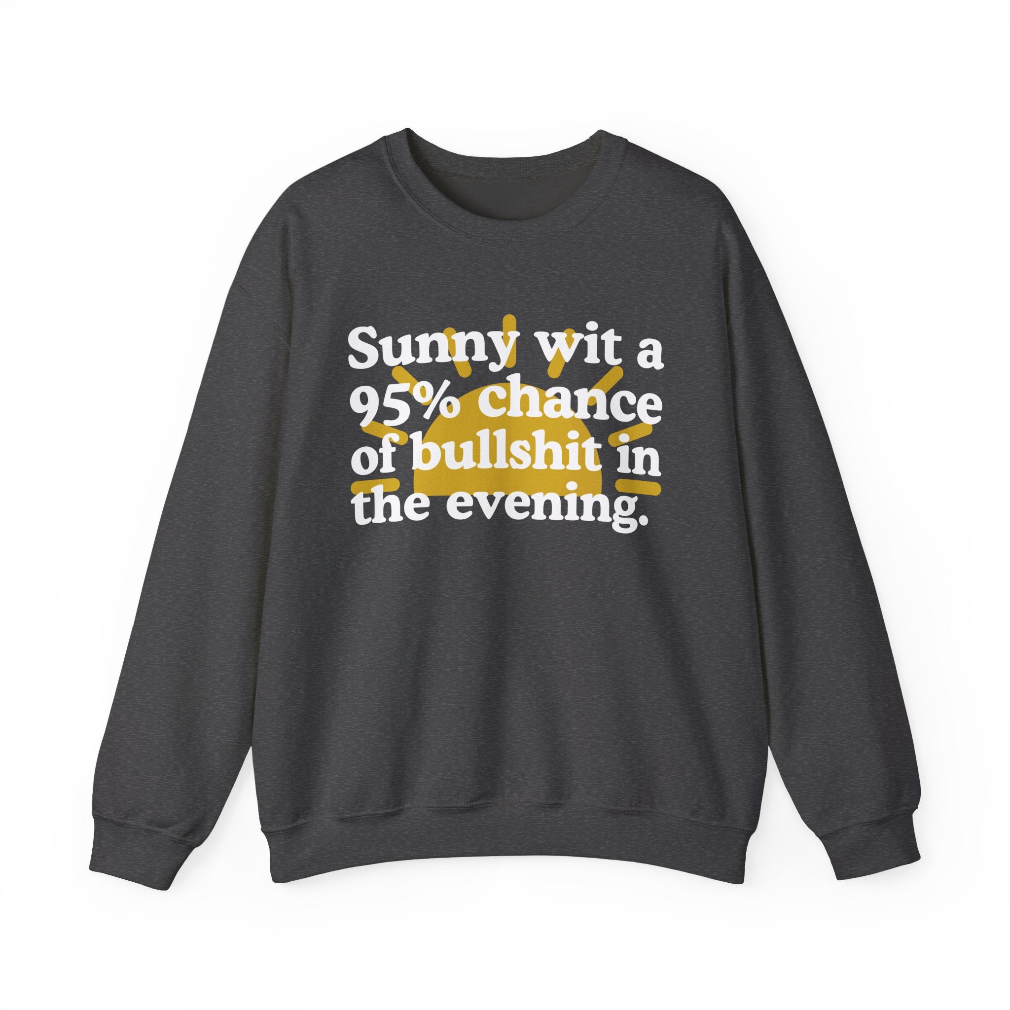 Sunny wit a 95% chance of bullshit in the evening —  Funny Weather Forecast Sweatshirt