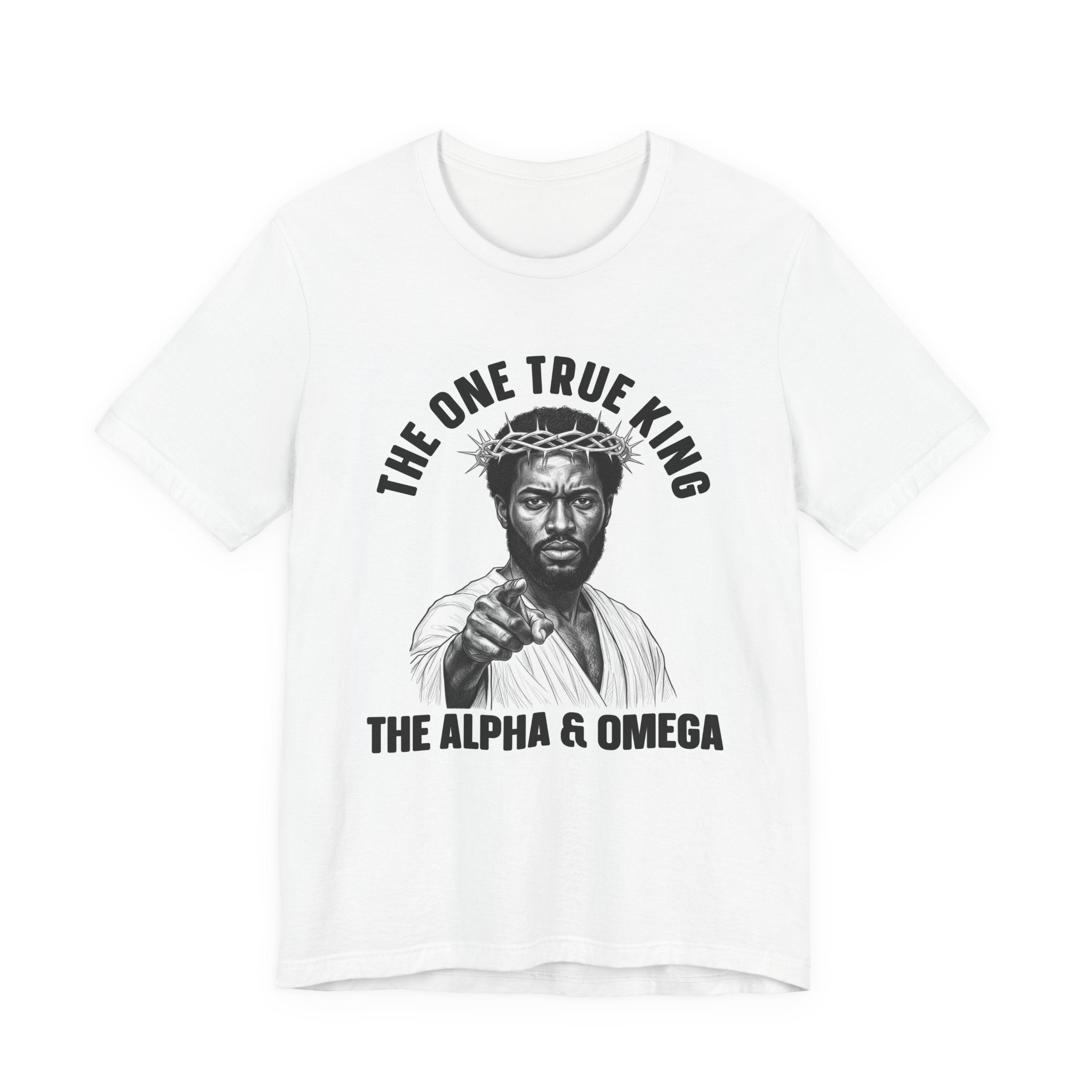 The One True King The Alpha & Omega (Black Jesus)  T-Shirt