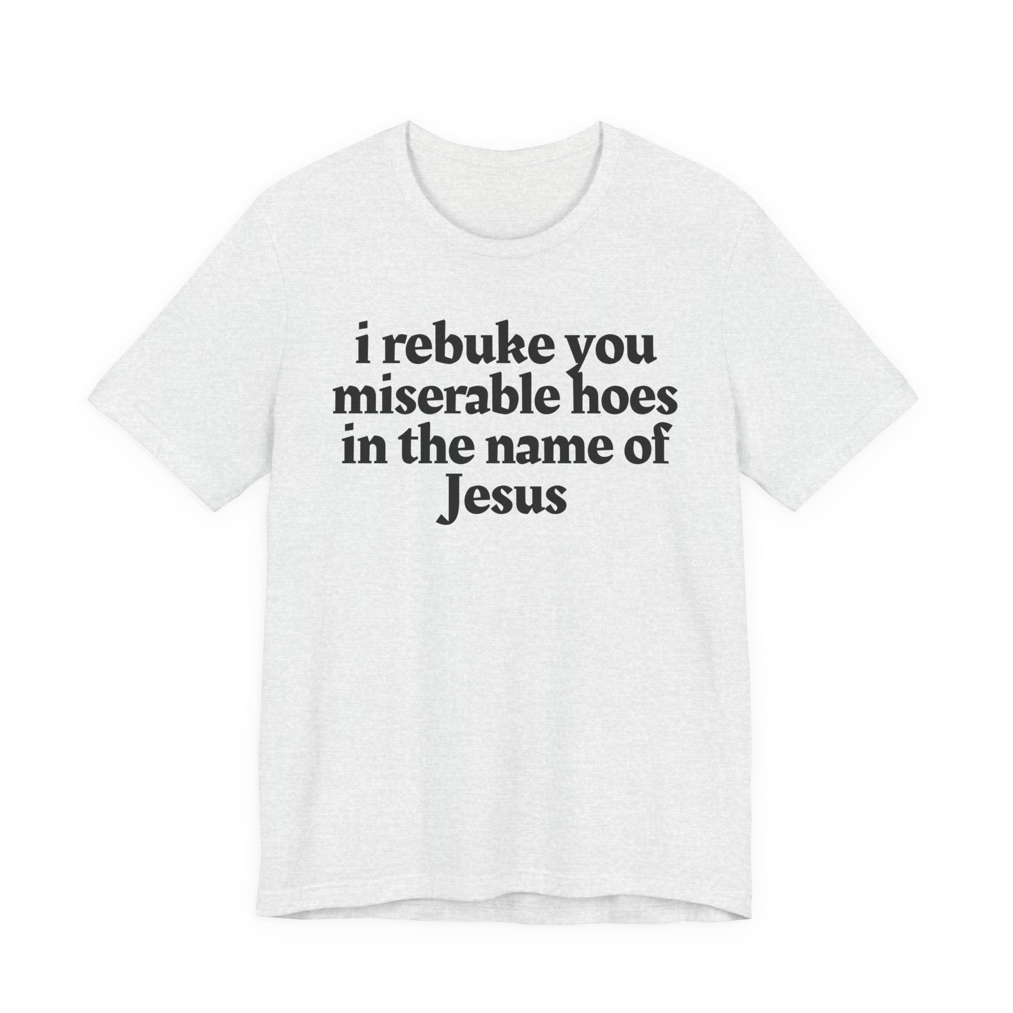I Rebuke You Miserable Hoes in the Name of Jesus — Christian Humor T-Shirt