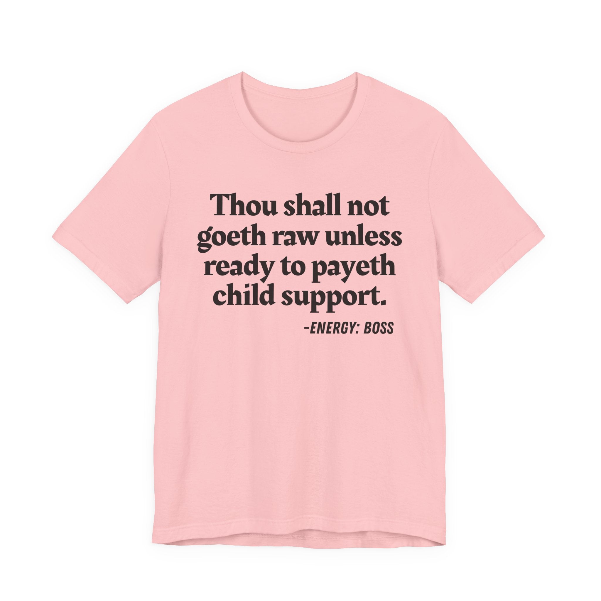 Thou Shall Not Goeth Raw Unless Ready To Payeth Child Support——  T-Shirt