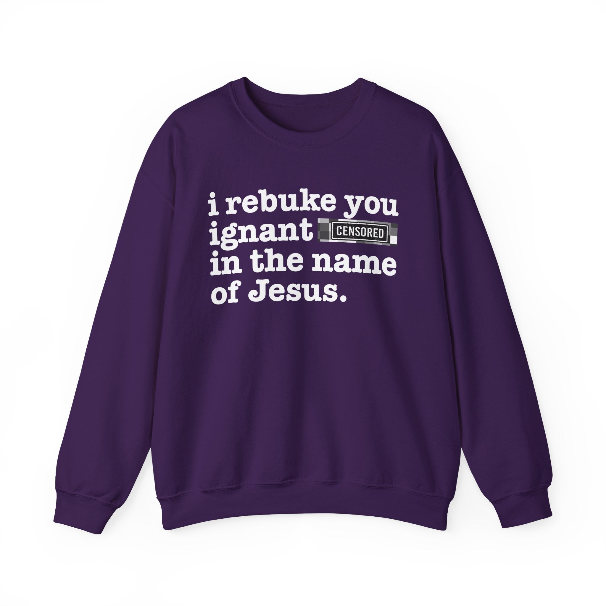 I rebuke you Ignant CENSORED [Bitches] in the name of Jesus - Provocative Christian Sweatshirt