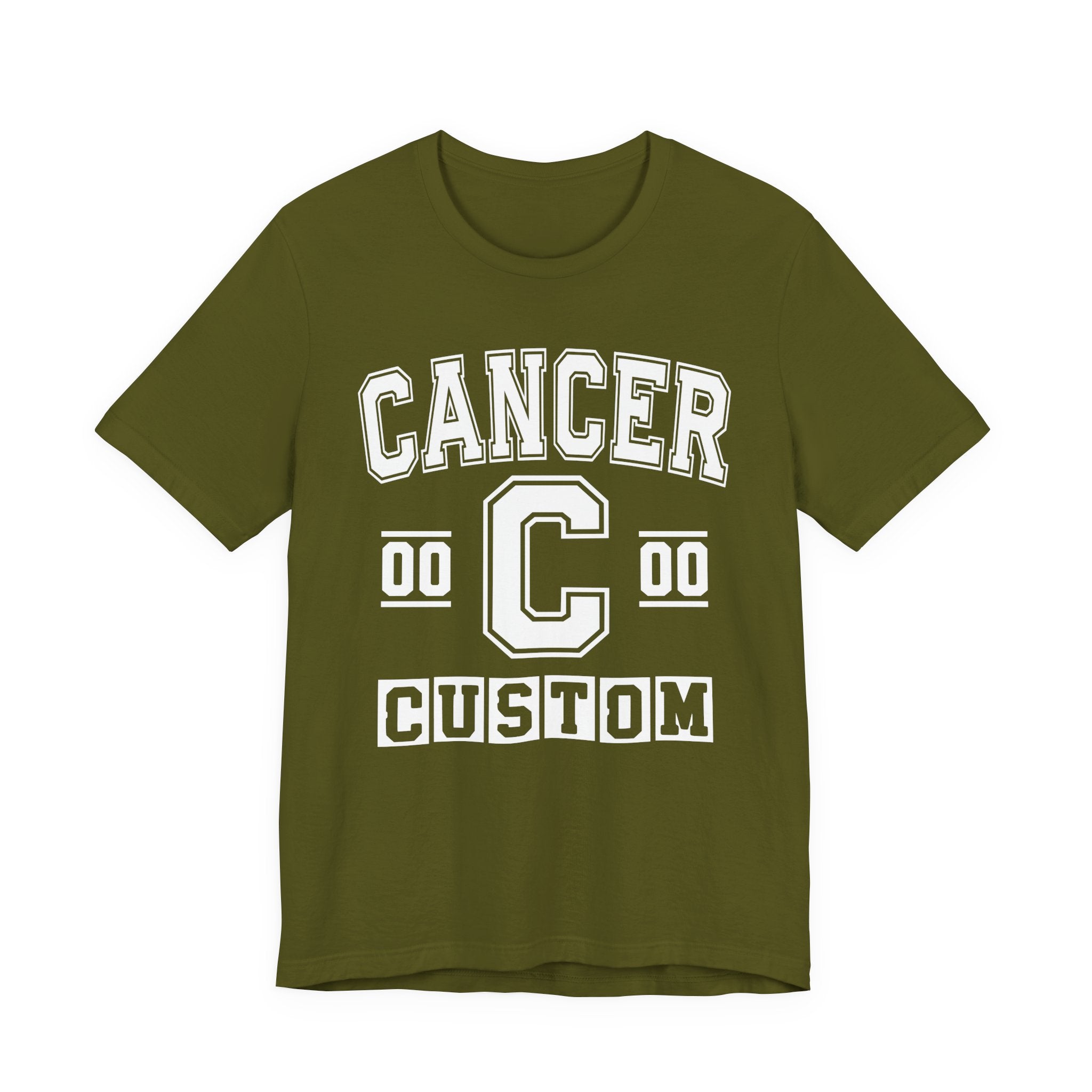 Custom Cancer Varsity Tee Shirt — Customize Birthday Day/Month/Year - Customize Season/nation/Society