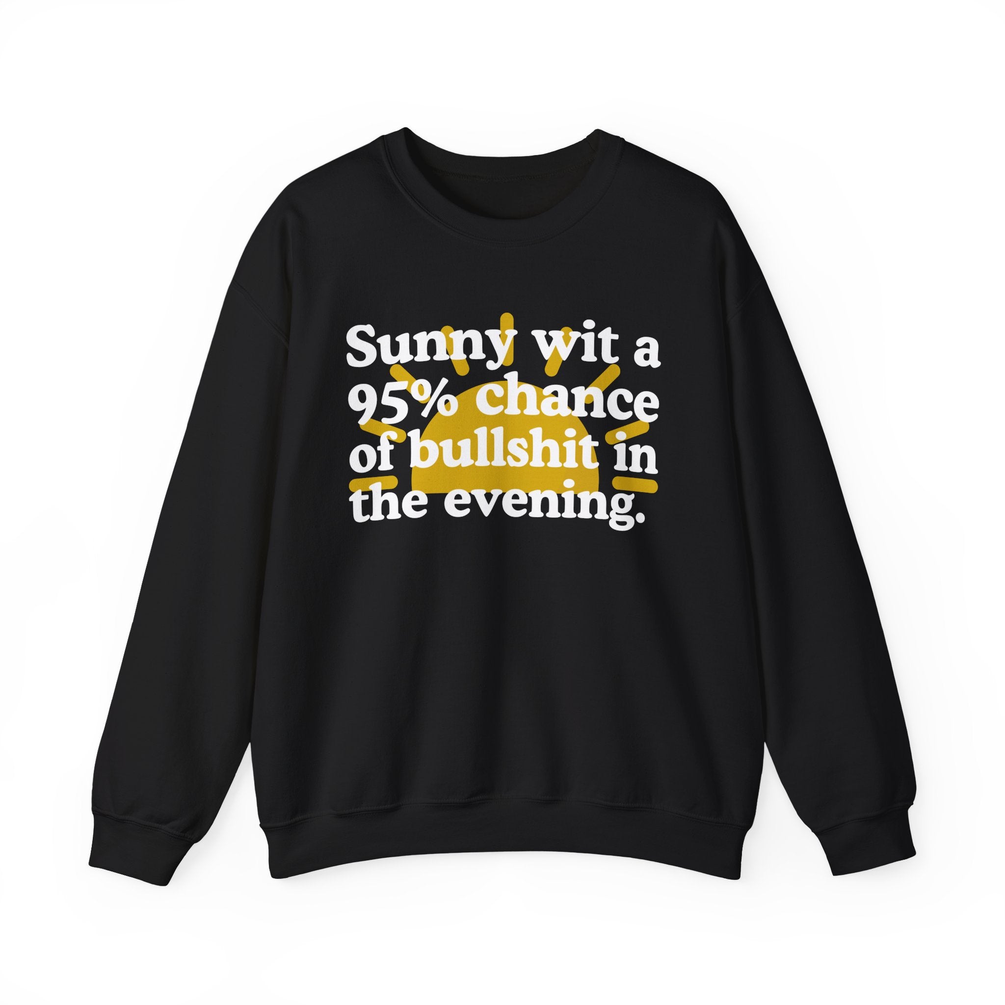 Sunny wit a 95% chance of bullshit in the evening —  Funny Weather Forecast Sweatshirt