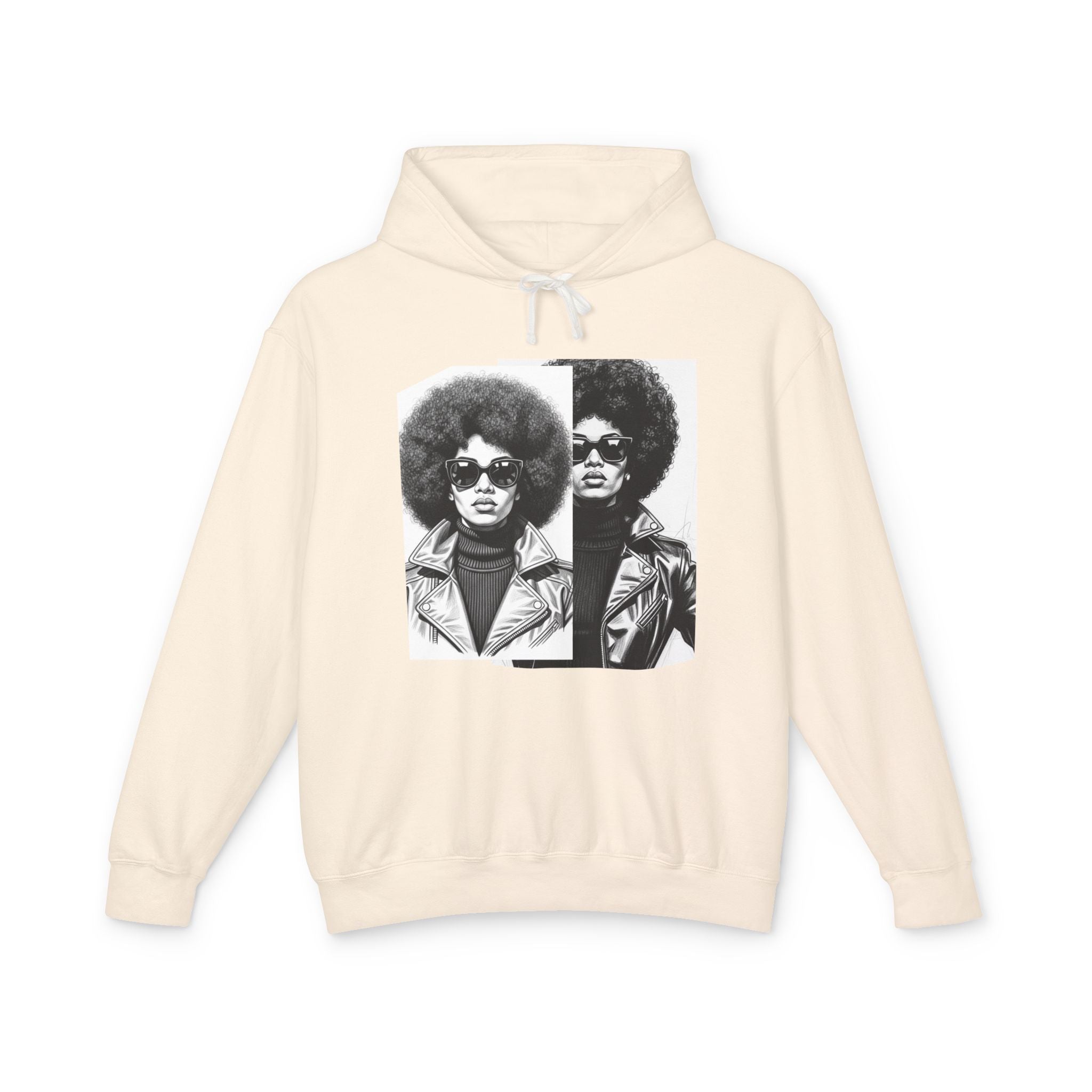 70s Black Woman Portrait - African American Woman Pride Hoodie
