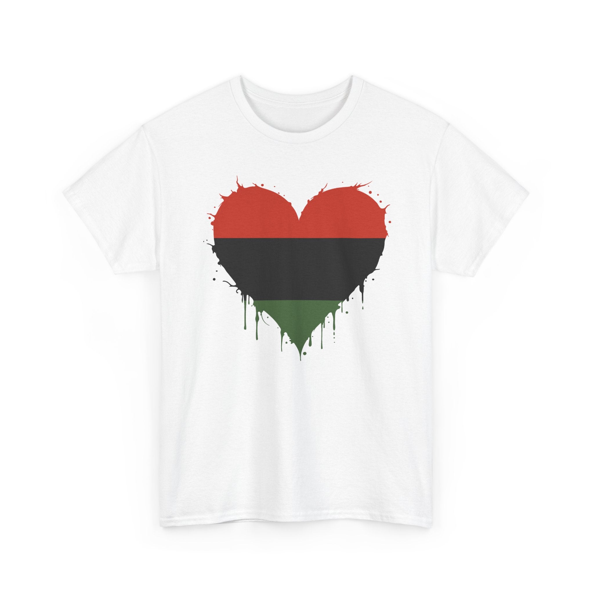 African African Red Black Green Heritage Colors Heart - T-Shirt