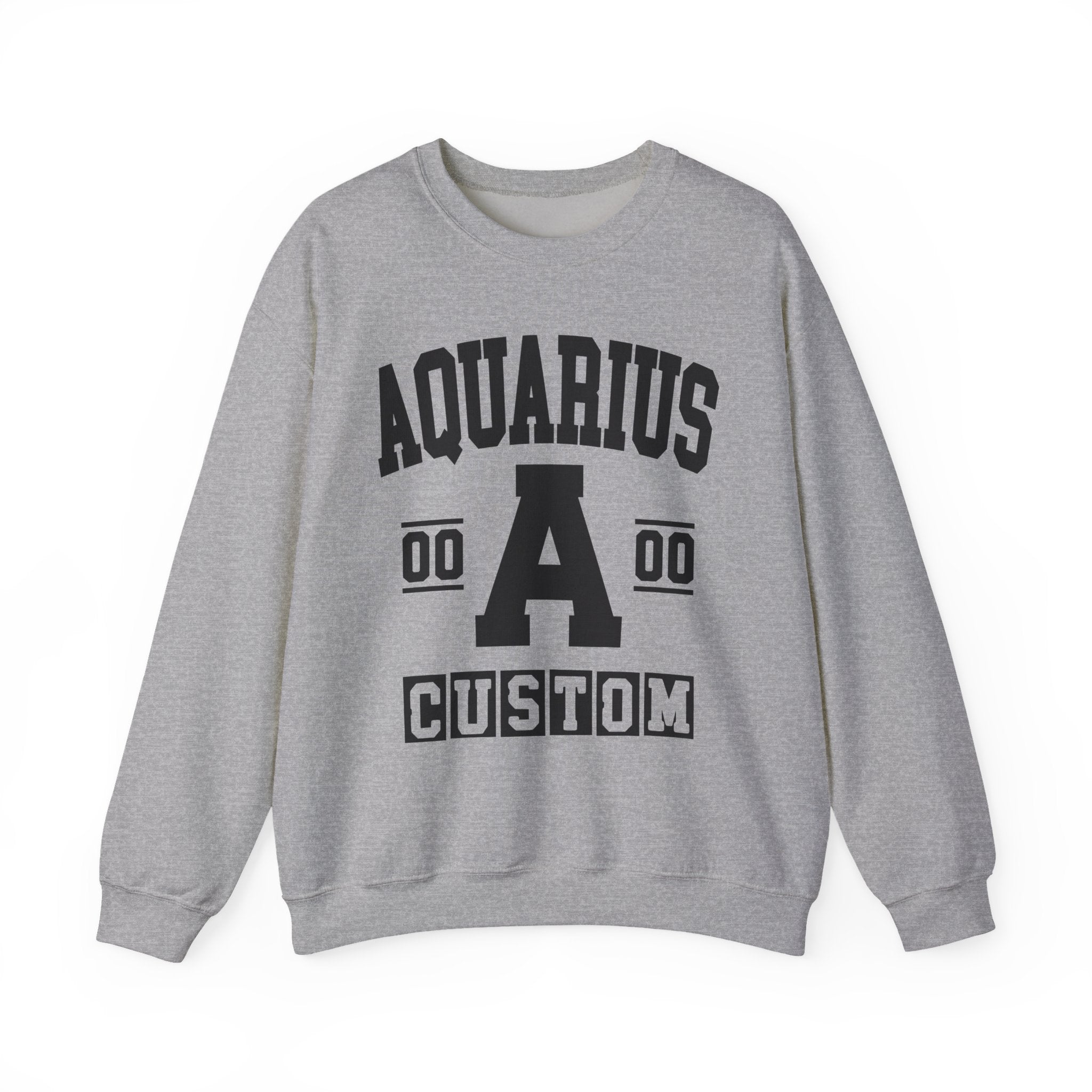 Custom Aquarius Varsity Sweatshirt - Customize Birthday Day/Month/Year - Customize Gemini Season/Nation