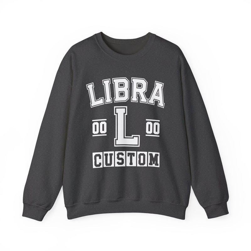 Custom Libra Varsity Sweatshirt — Customize Birthday Day/Month/Year — Customize Gemini Season/Nation