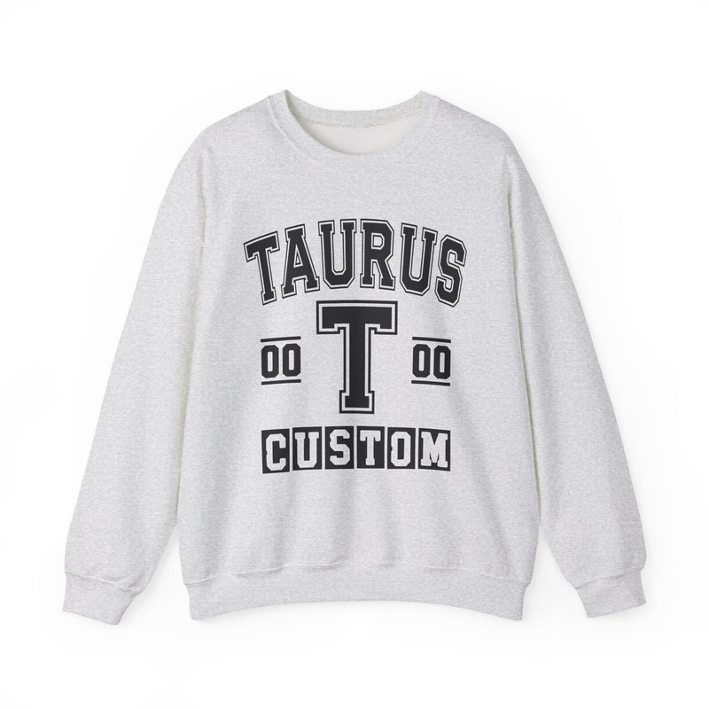 Custom Taurus Varsity Sweatshirt — Customize Birthday Day/Month/Year — Customize Gemini Season/Nation
