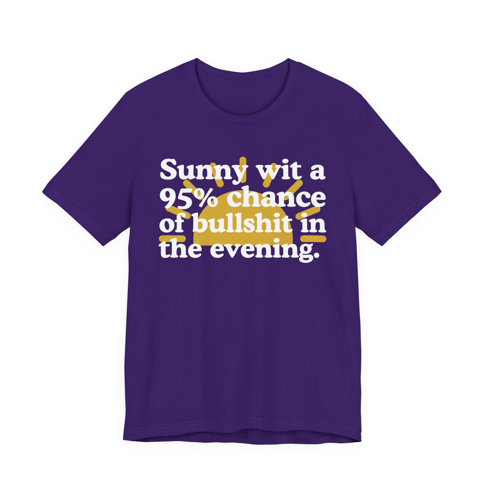Sunny wit a 95% chance of bullshit in the evening —  Funny Weather Forecast T-Shirt