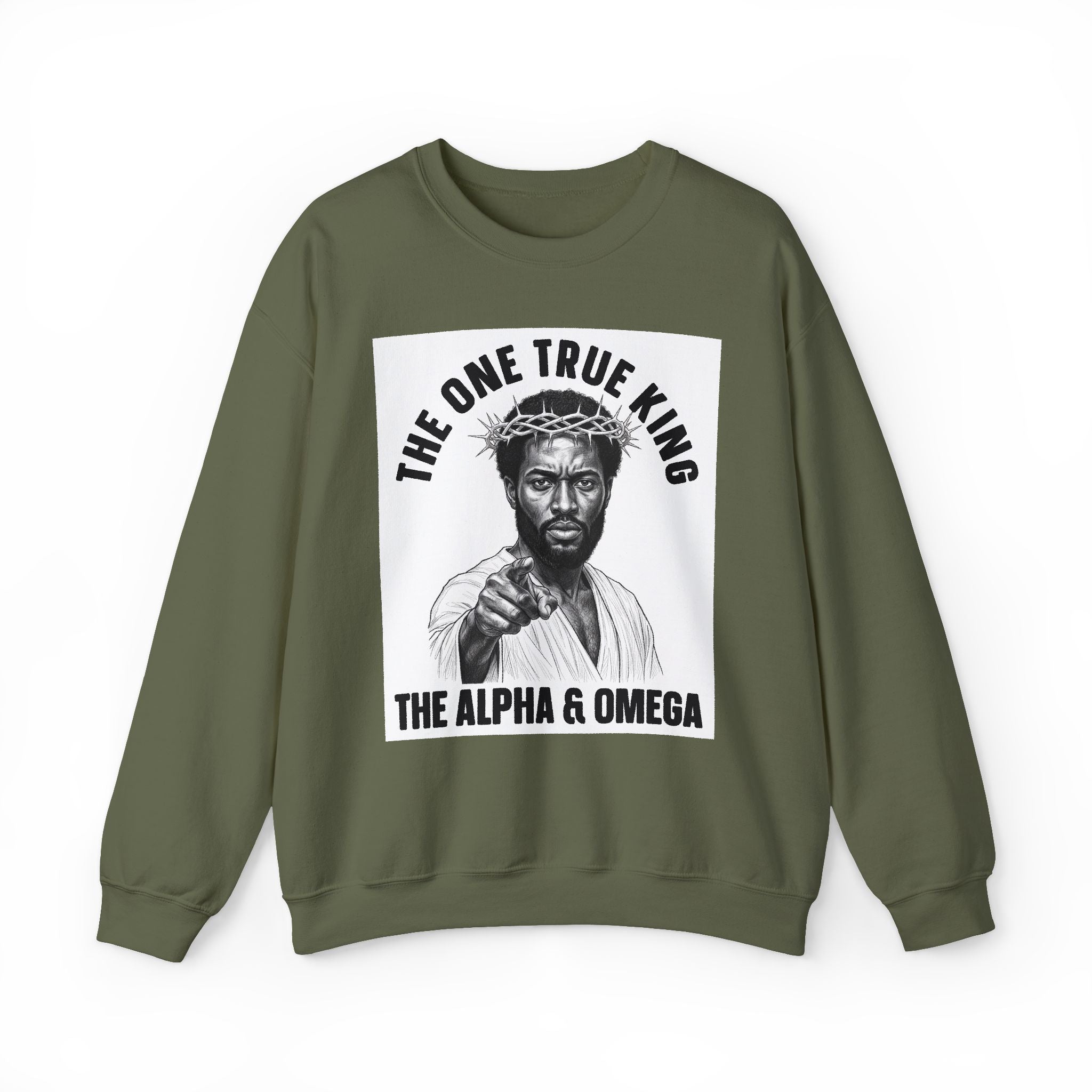 The One True King The Alpha & Omega (Black Jesus) — Sweatshirt