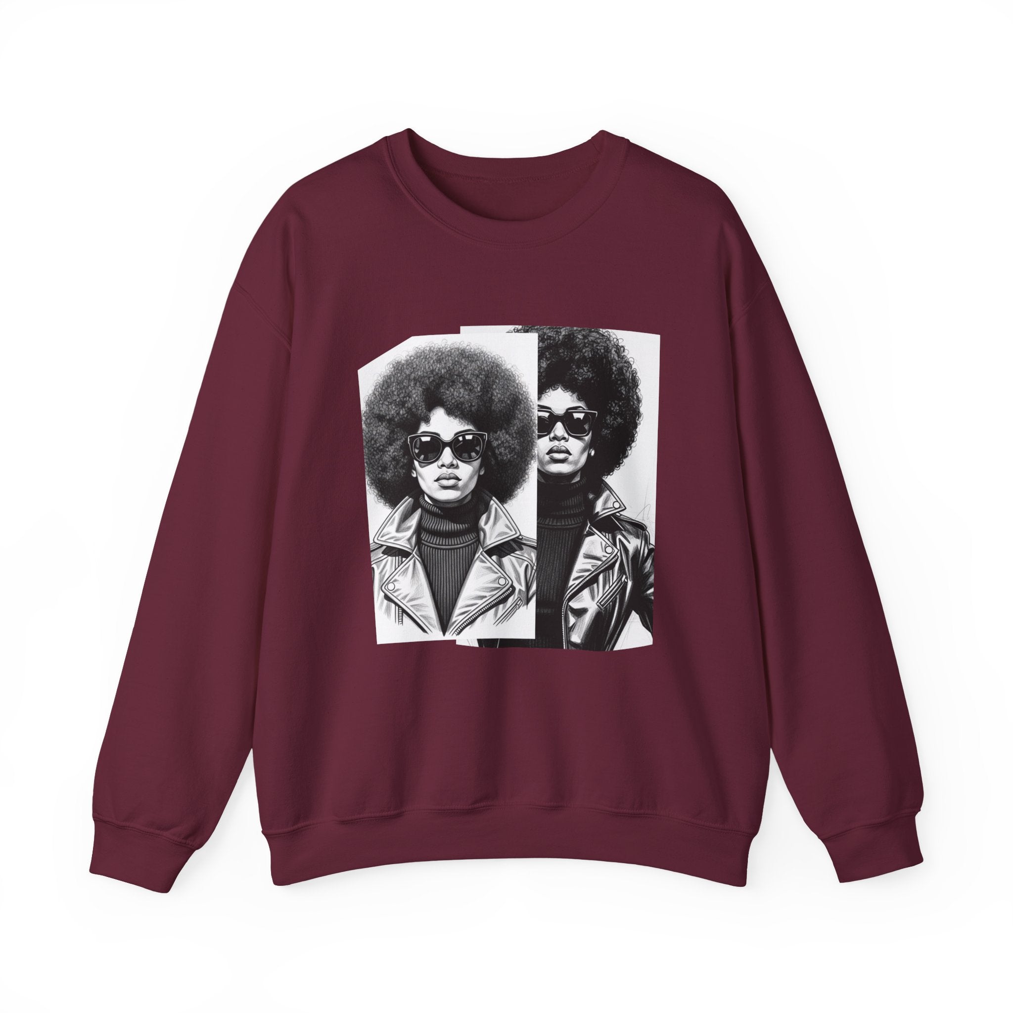 70s Portrait Of Black Woman - African American Woman Pride Sweatshirt