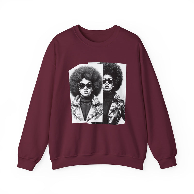 70s Portrait Of Black Woman — African American Woman Pride Sweatshirt