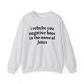 I Rebuke You Negative Hoes In the Name of Jesus - Christian Humor Sweatshirt