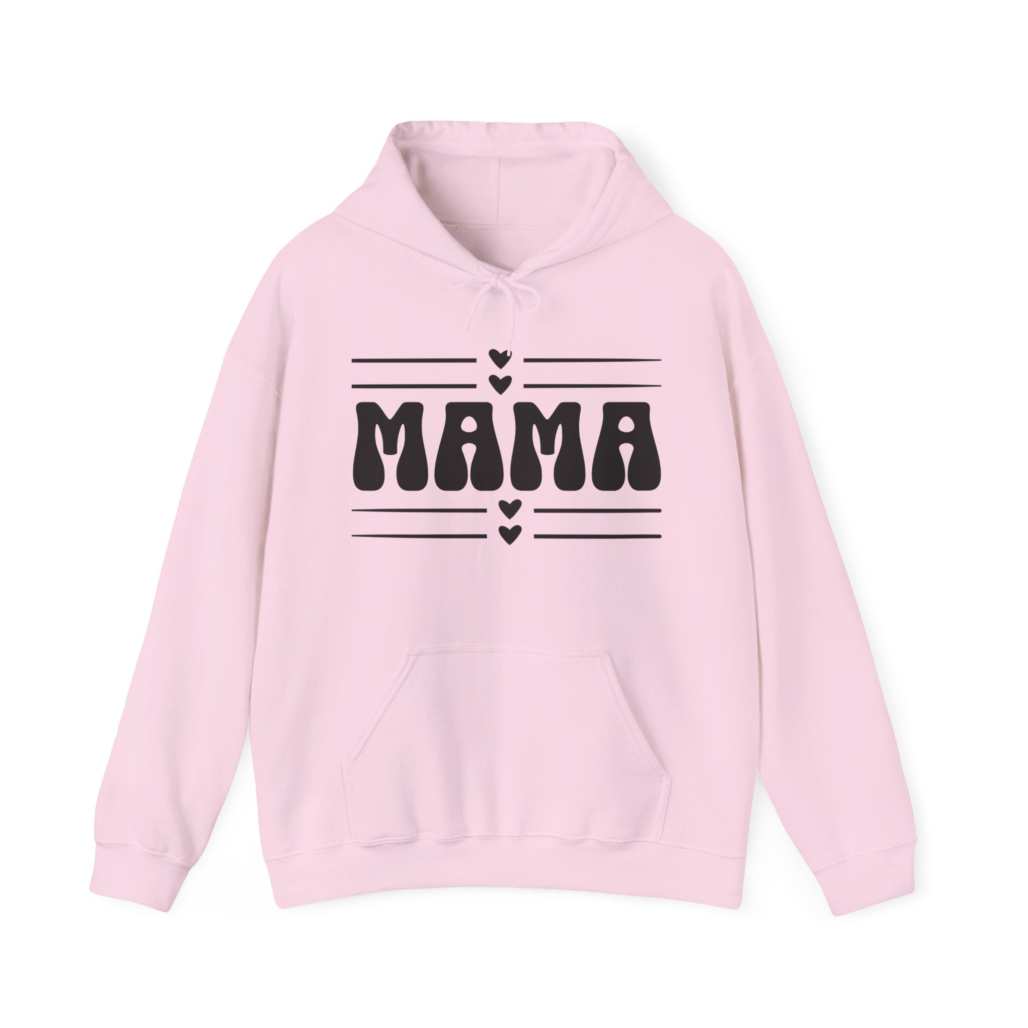 Mama Retro Hearts Hoodie — Vintage Groove Mother's Day Sweatshirt
