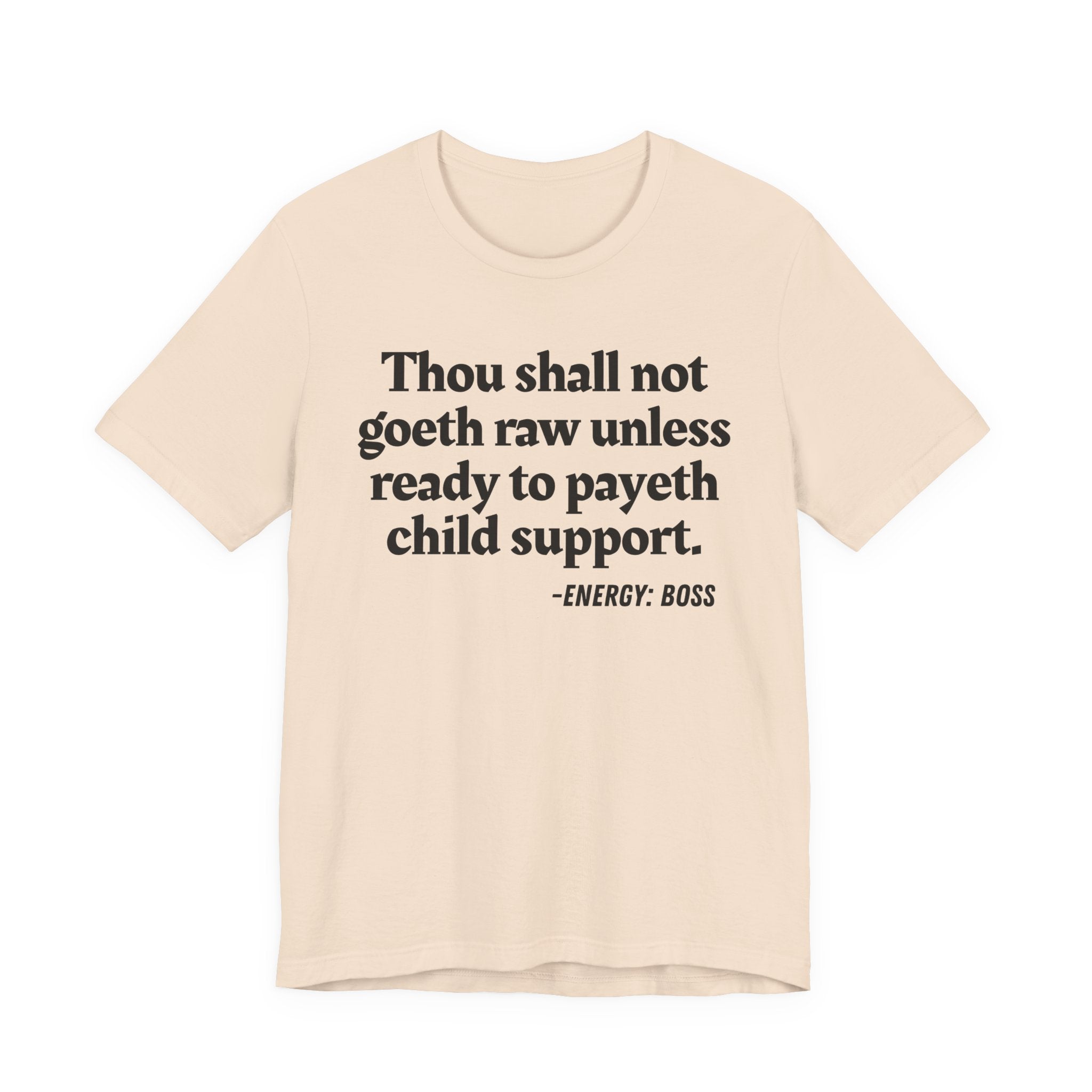 Thou Shall Not Goeth Raw Unless Ready To Payeth Child Support——  T-Shirt