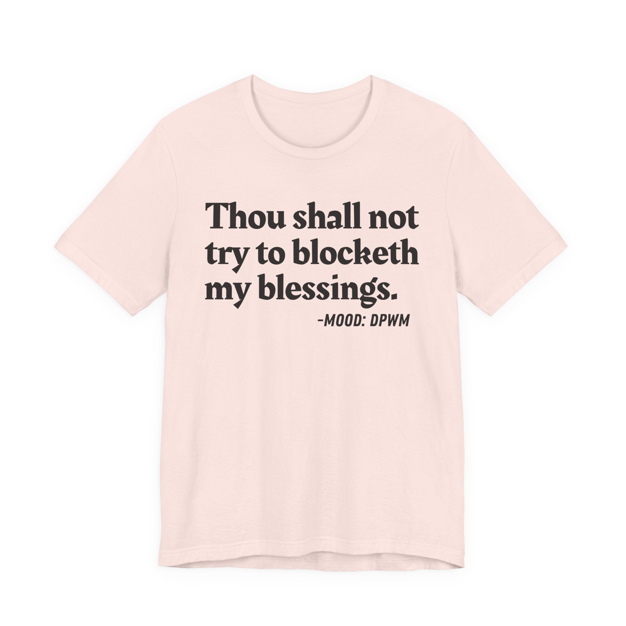 Thou Shall Not Try To Blocketh My Blessings — Funny Financial Humor T-Shirt