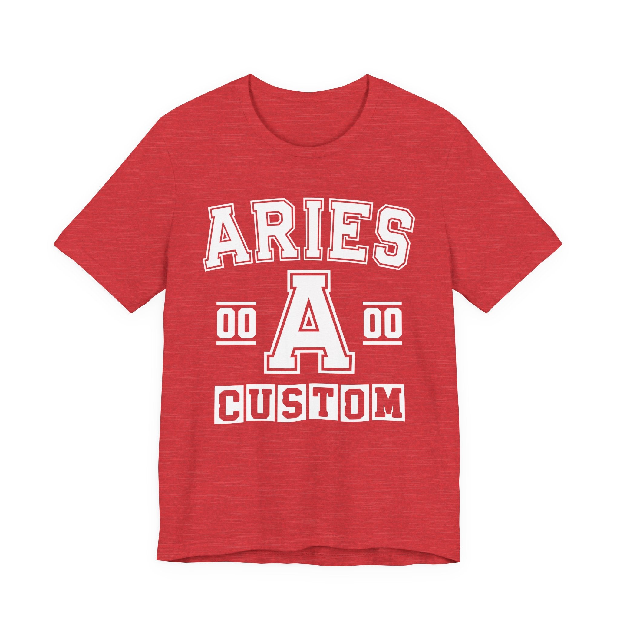 Custom Aries Varsity Tee Shirt — Customize Birthday Day/Month/Year - Customize Season/nation/Society