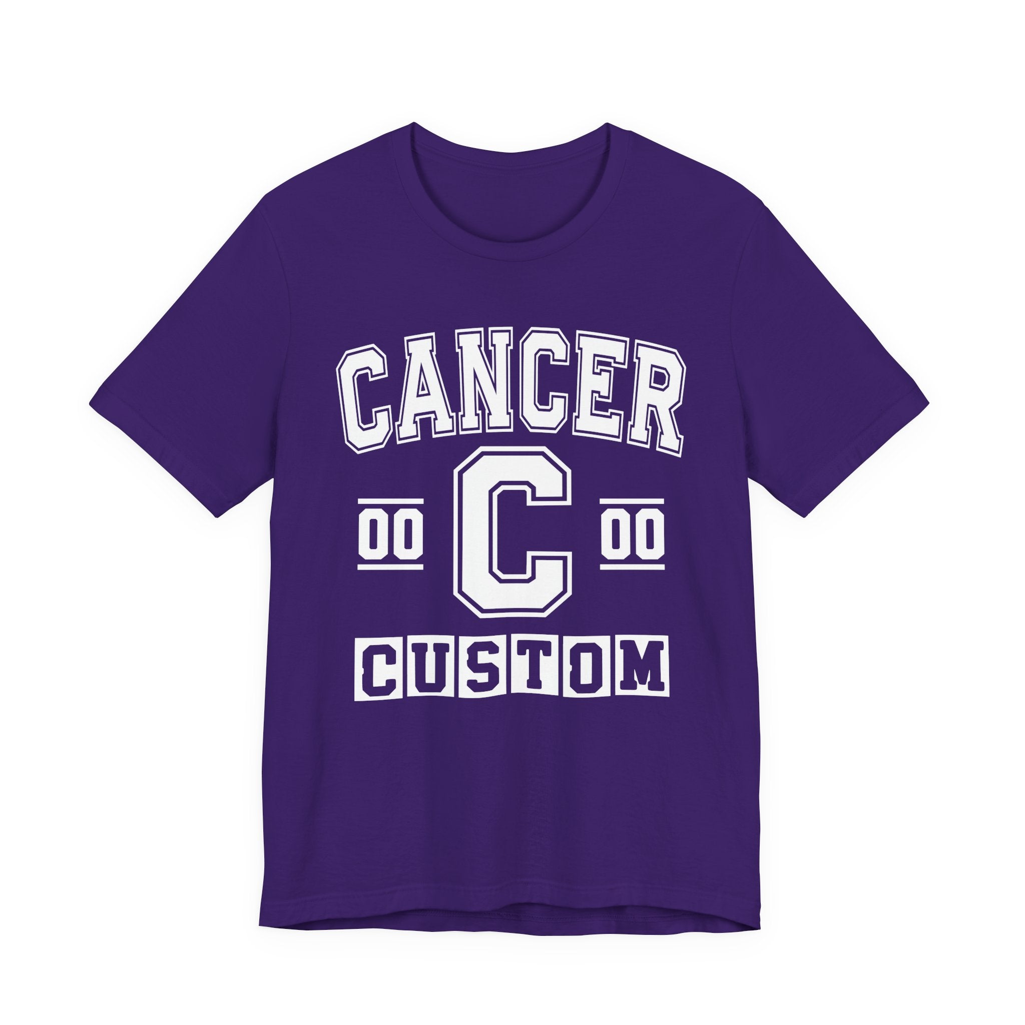 Custom Cancer Varsity Tee Shirt — Customize Birthday Day/Month/Year - Customize Season/nation/Society